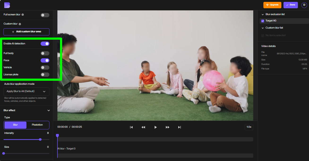 AI auto-blur out students.