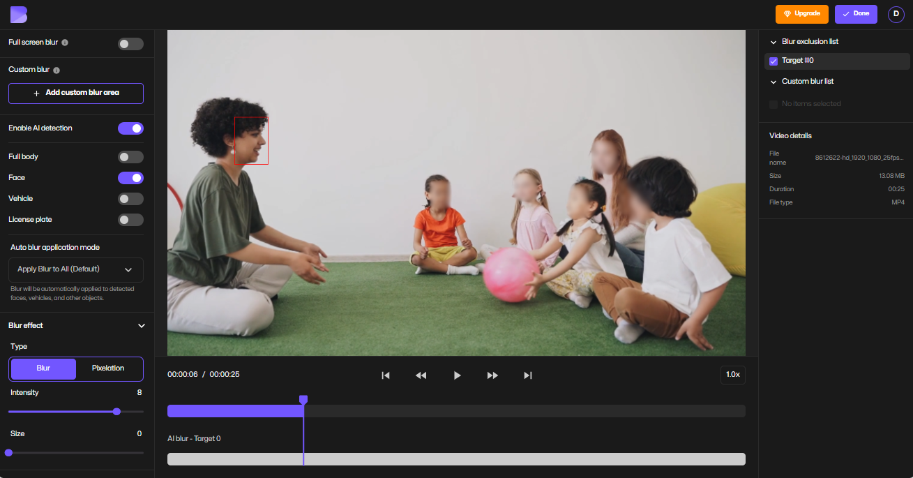 Students blurred by top AI tool BlurMe.