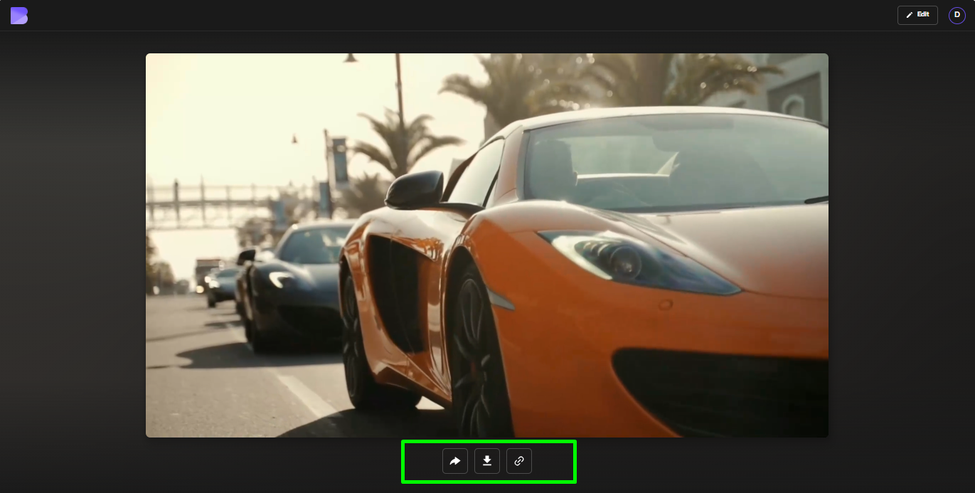 Herunterladen des komprimierten MP4-Videos, optimiert zum Teilen und Speichern.
