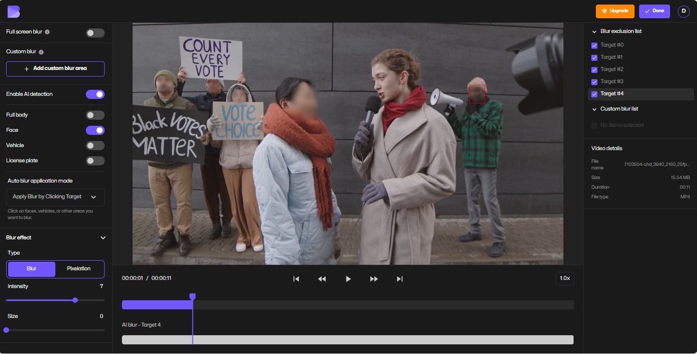 BlurMe’s AVI to MP4 converter homepage features for quick video conversion online.