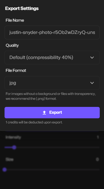 Exportation de la photo iPhone avec arrière-plan flou dans BlurMe Studio.