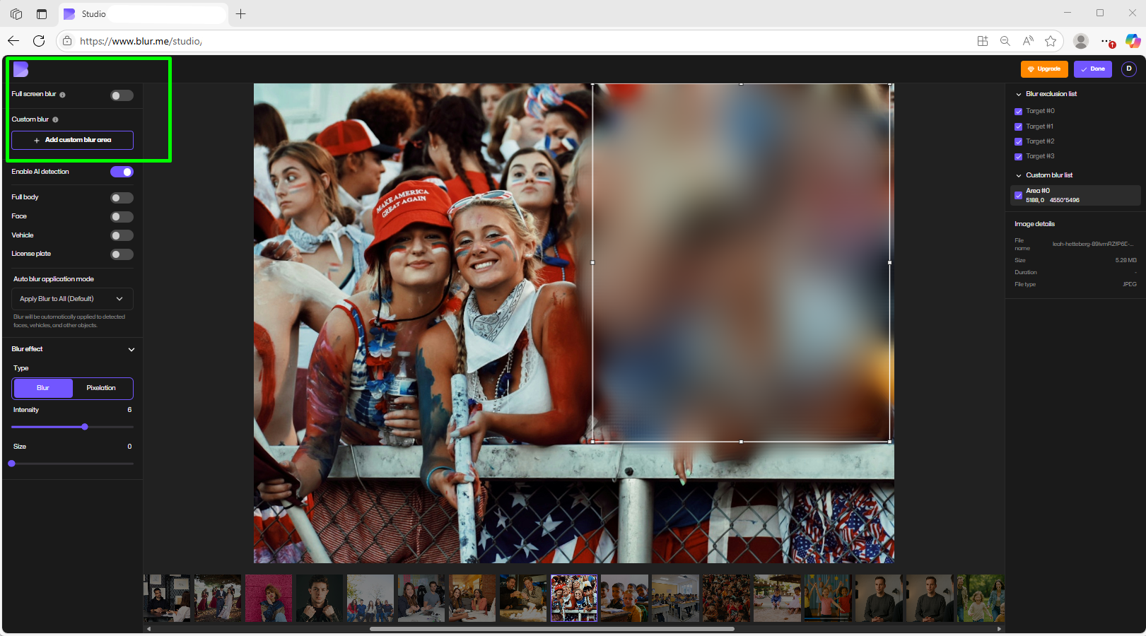 Blurring part of a photo.