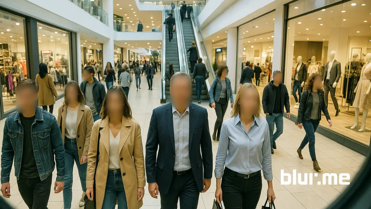 BlurMe AI redaction software automatically blurring faces in surveillance video.