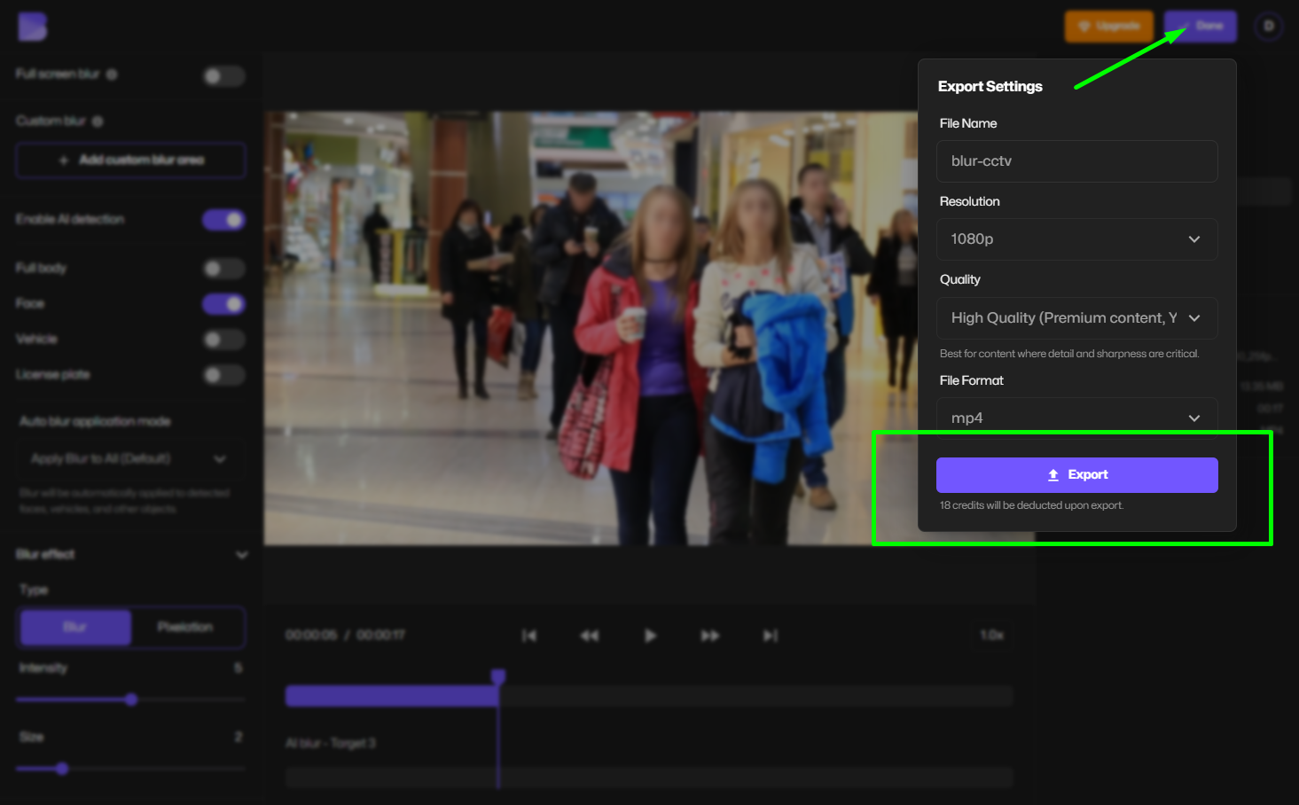 Blurring faces in video surveillance.