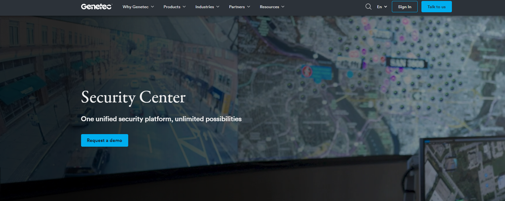 Genetec homepage.