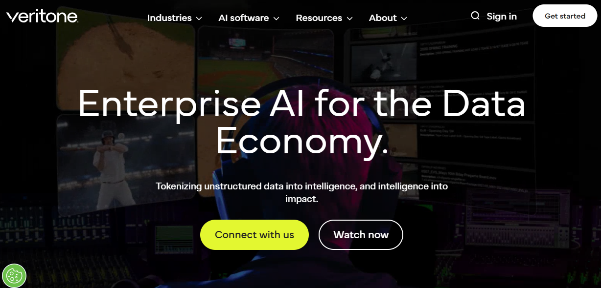 Veritone video redaction homepage.