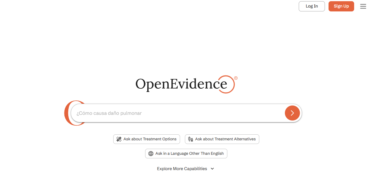 OpenEvidence video redaction homepage.