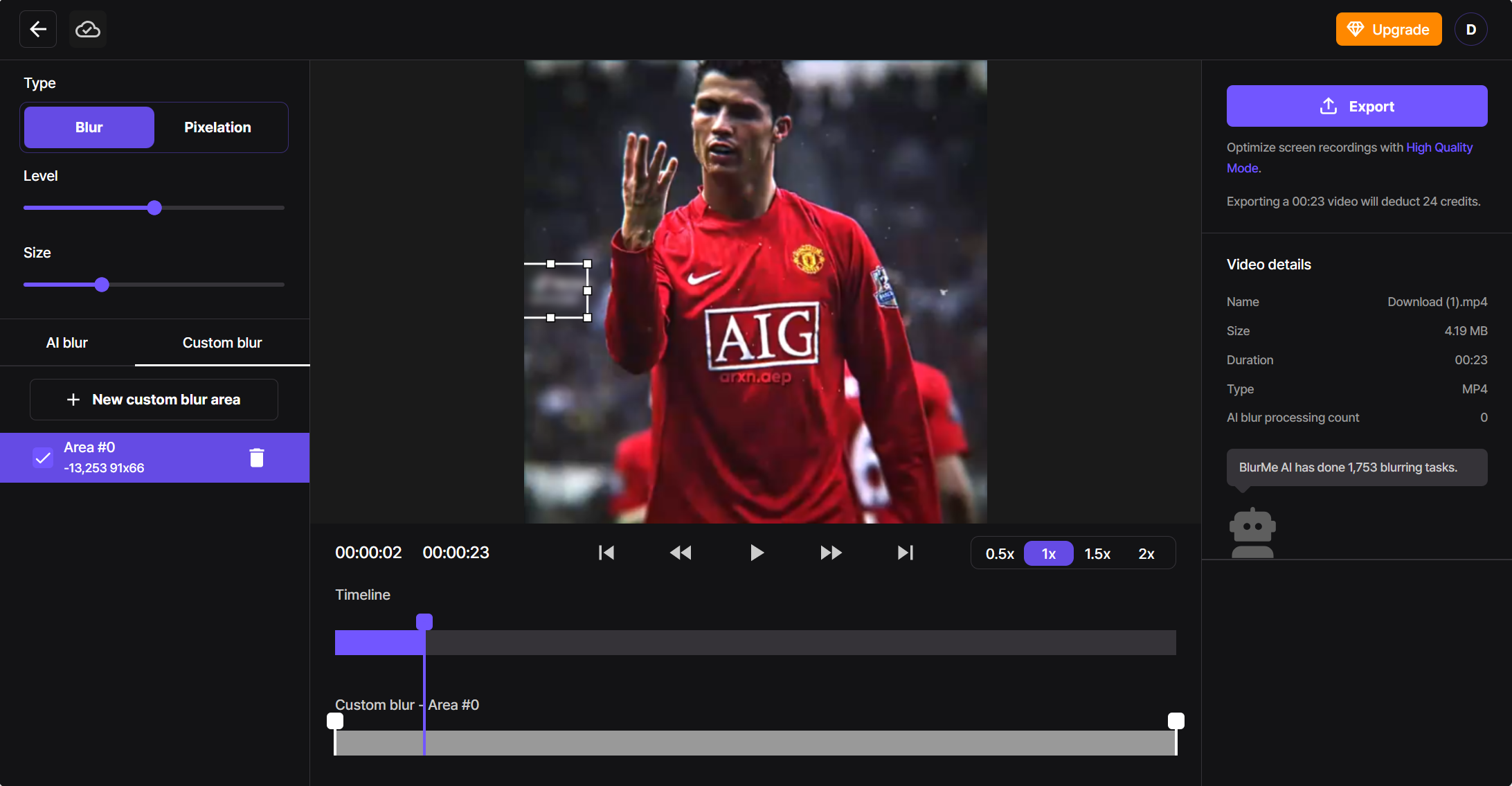 TikTok video with watermark being blurred.