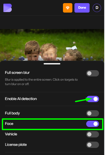 Apply pixelation effect to a face in photo using BlurMe pixelation tool