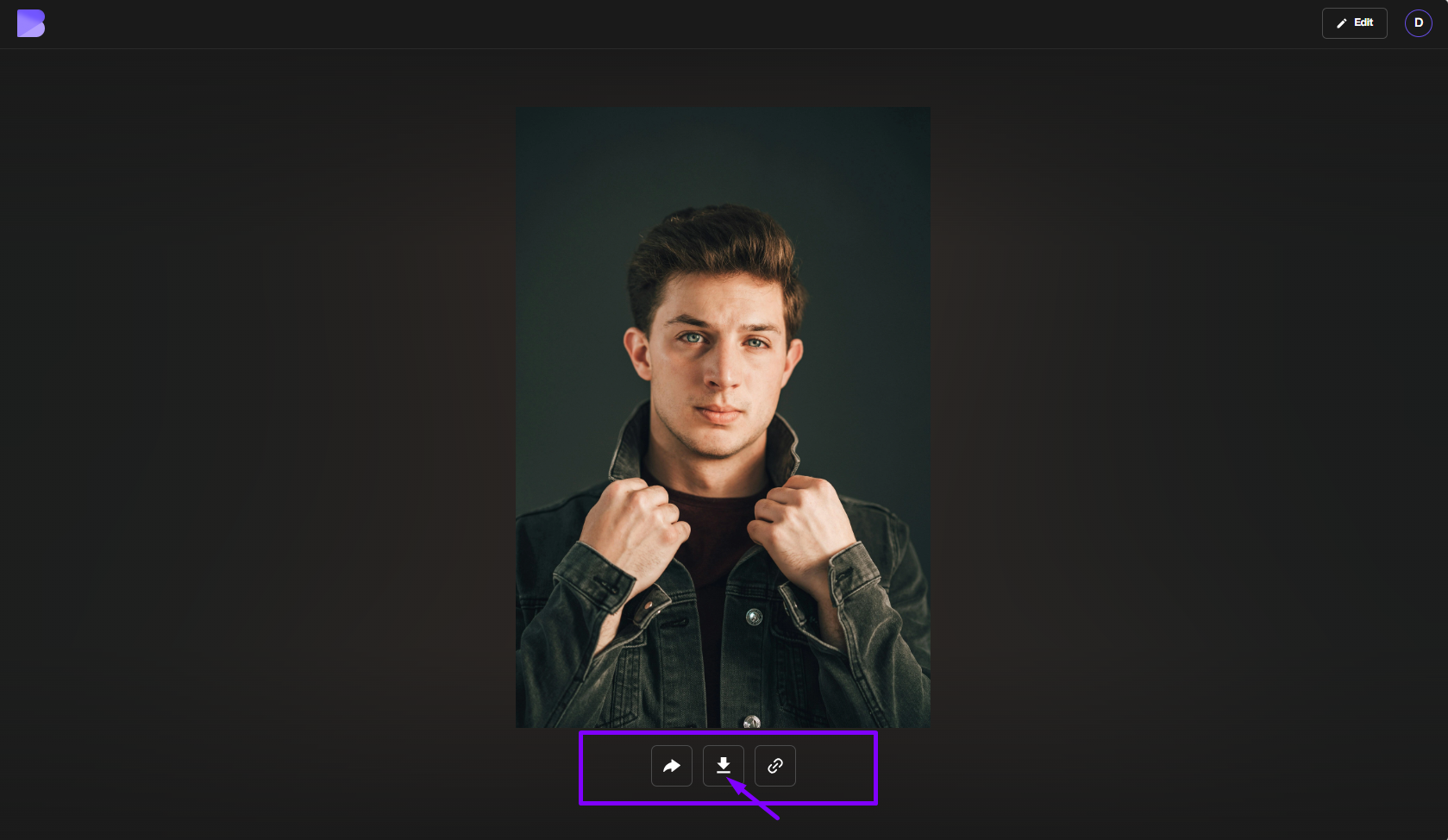 Converted image download screen