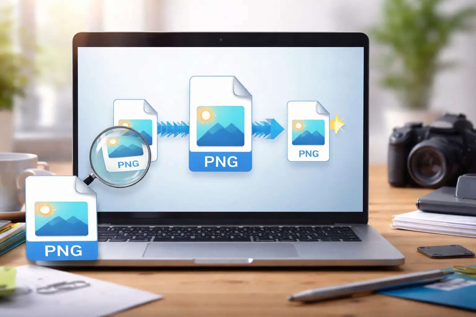 Compress PNG without losing quality using BlurMe online PNG compressor.