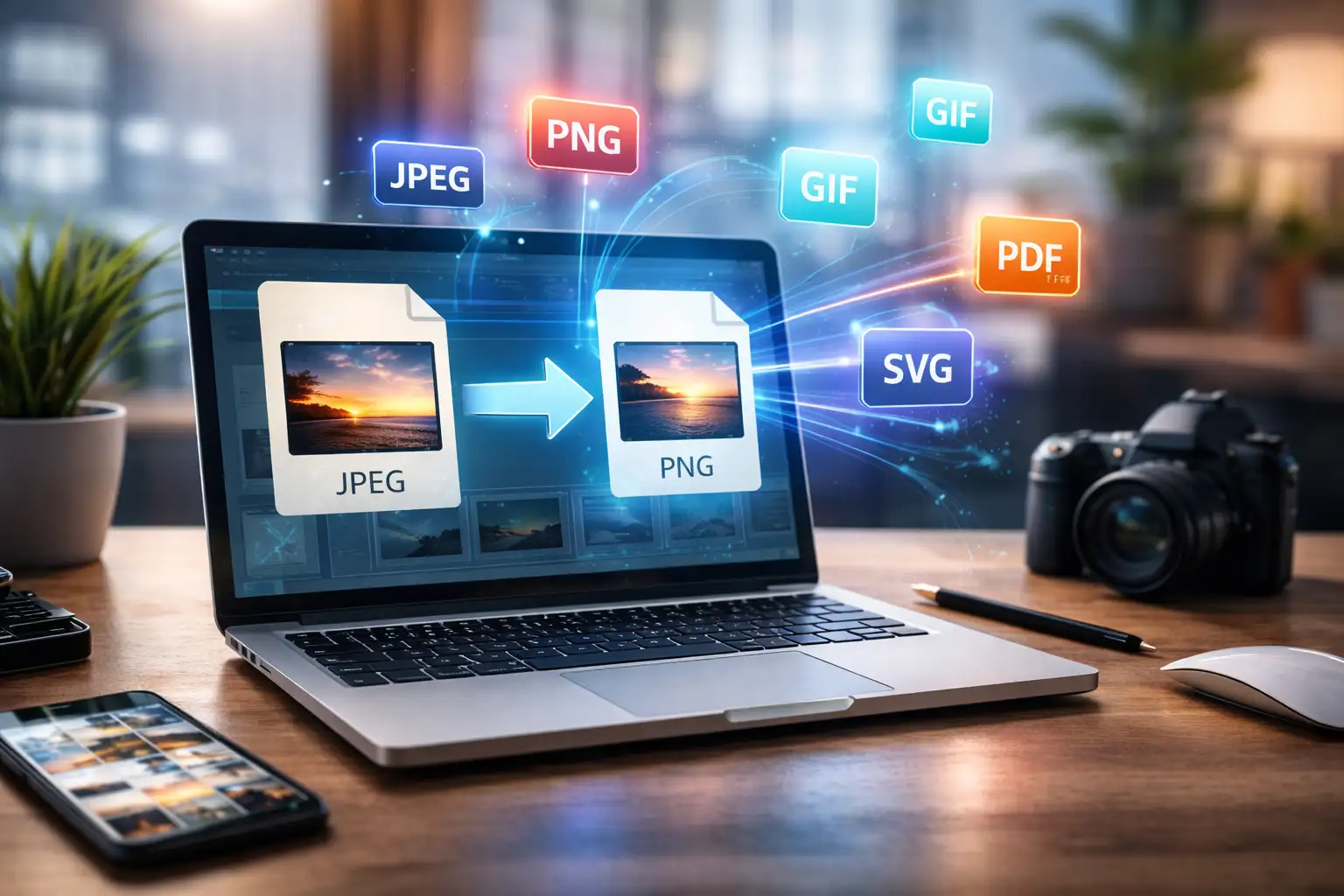 Convert images online with BlurMe image converter