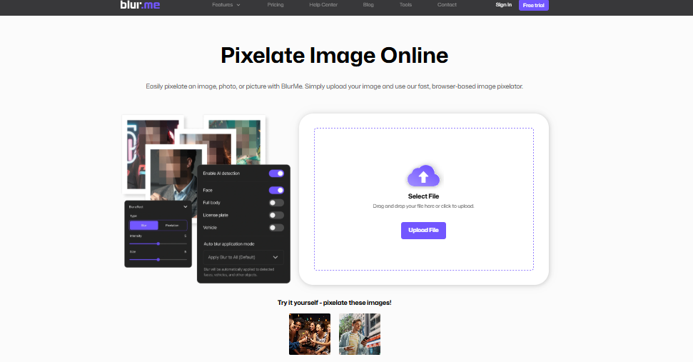 Écran d'accueil du flou mosaïque.