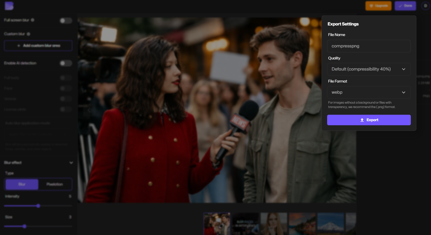 Compress webp image upload screen.