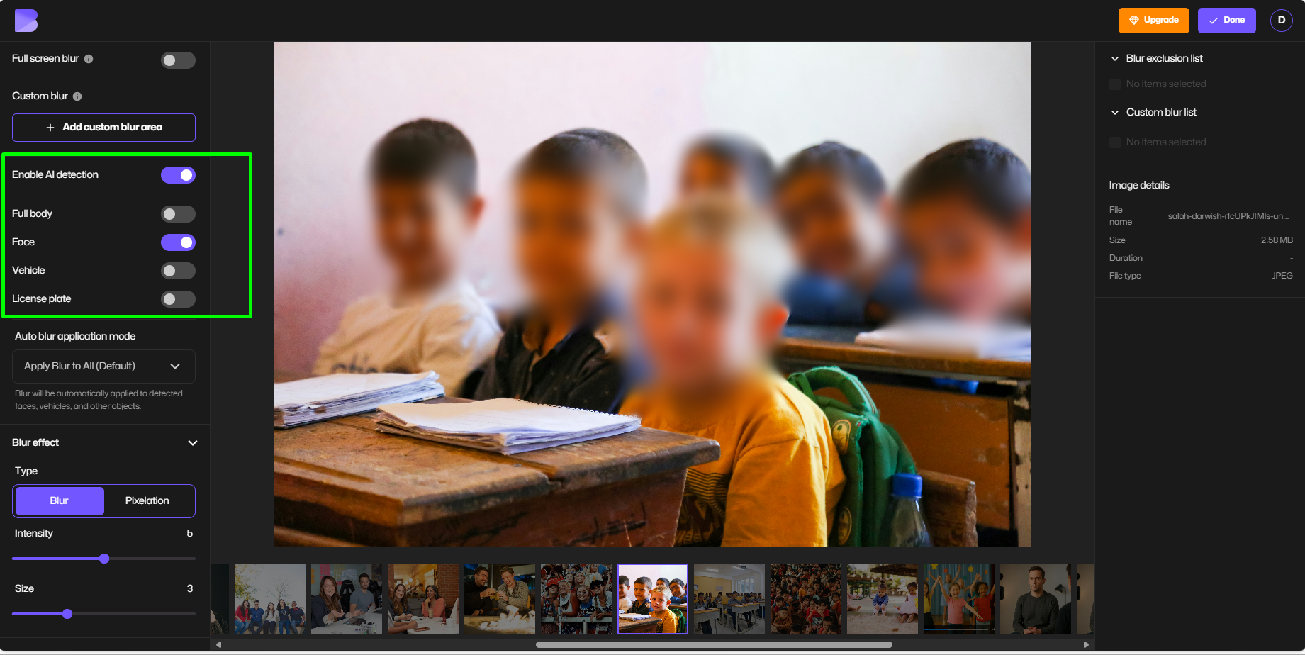 AI blur image screen.