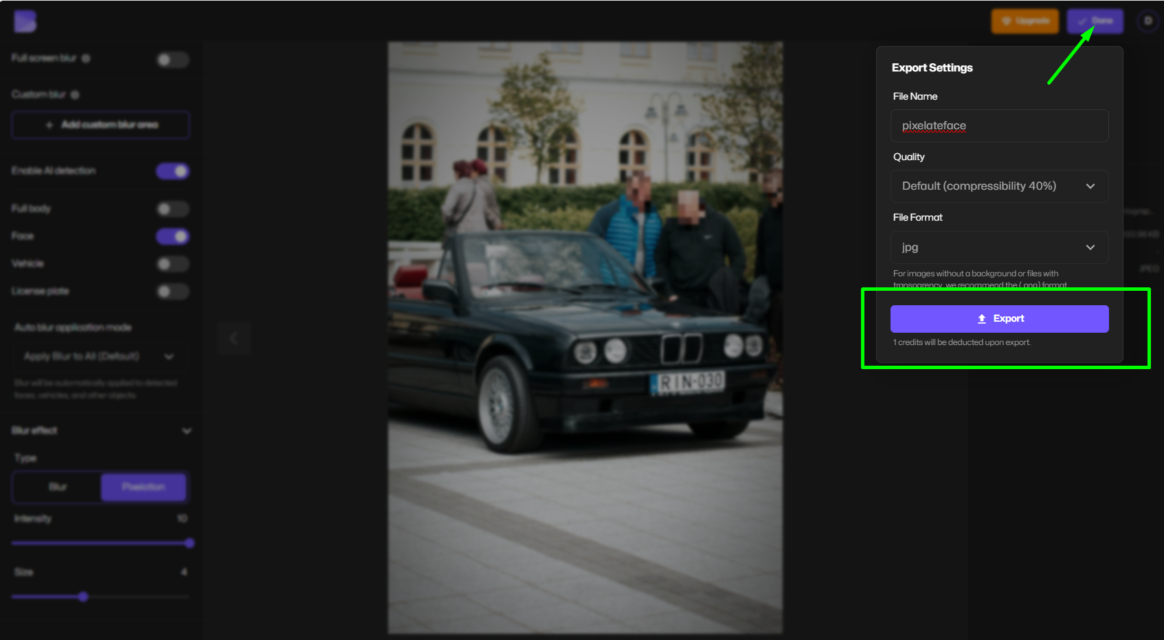 Descargando imagen pixelada en la herramienta Pixelar Imagen.